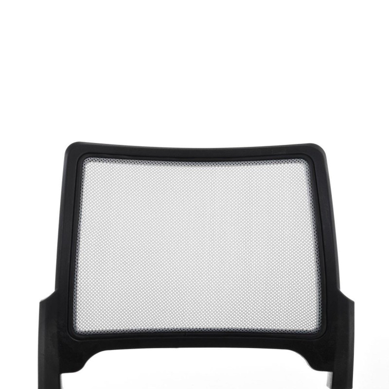 Silla de confidente CRANTON apilable, en tela y malla negro