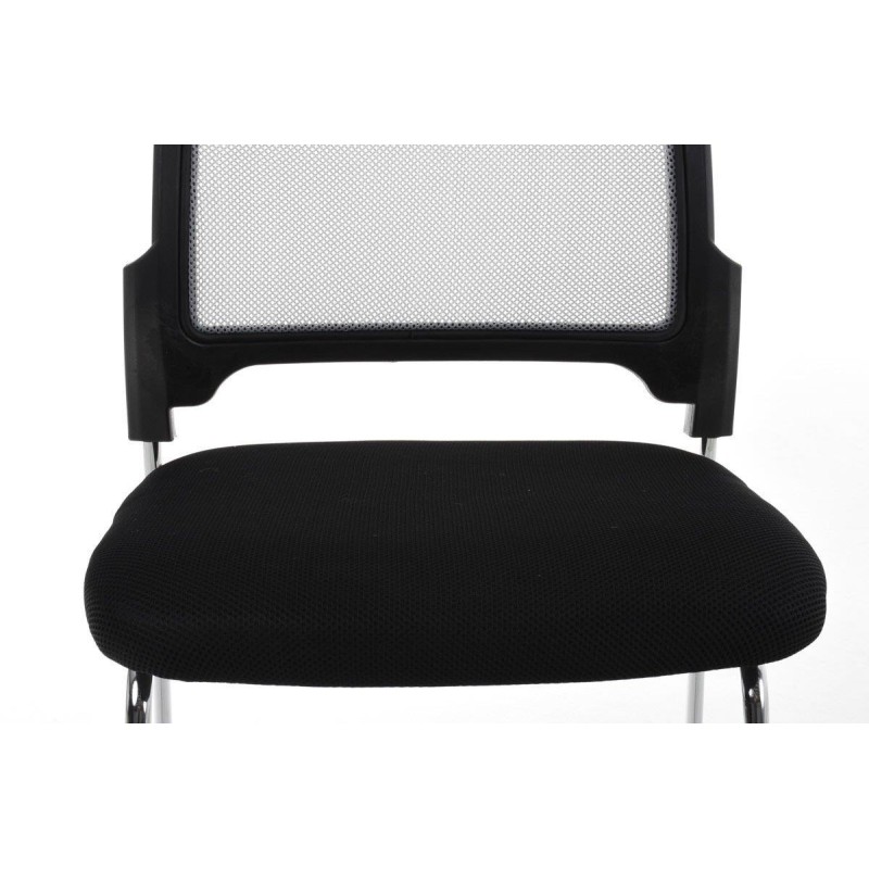 Silla de confidente CRANTON apilable, en tela y malla negro