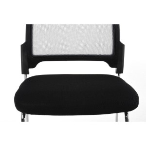 Silla de confidente CRANTON apilable, en tela y malla negro