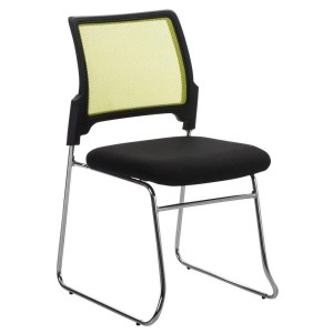 Silla de confidente CRANTON apilable, en tela y malla negro
