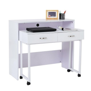  Set de 2 escritorios BENGALA en madera color blanco 2