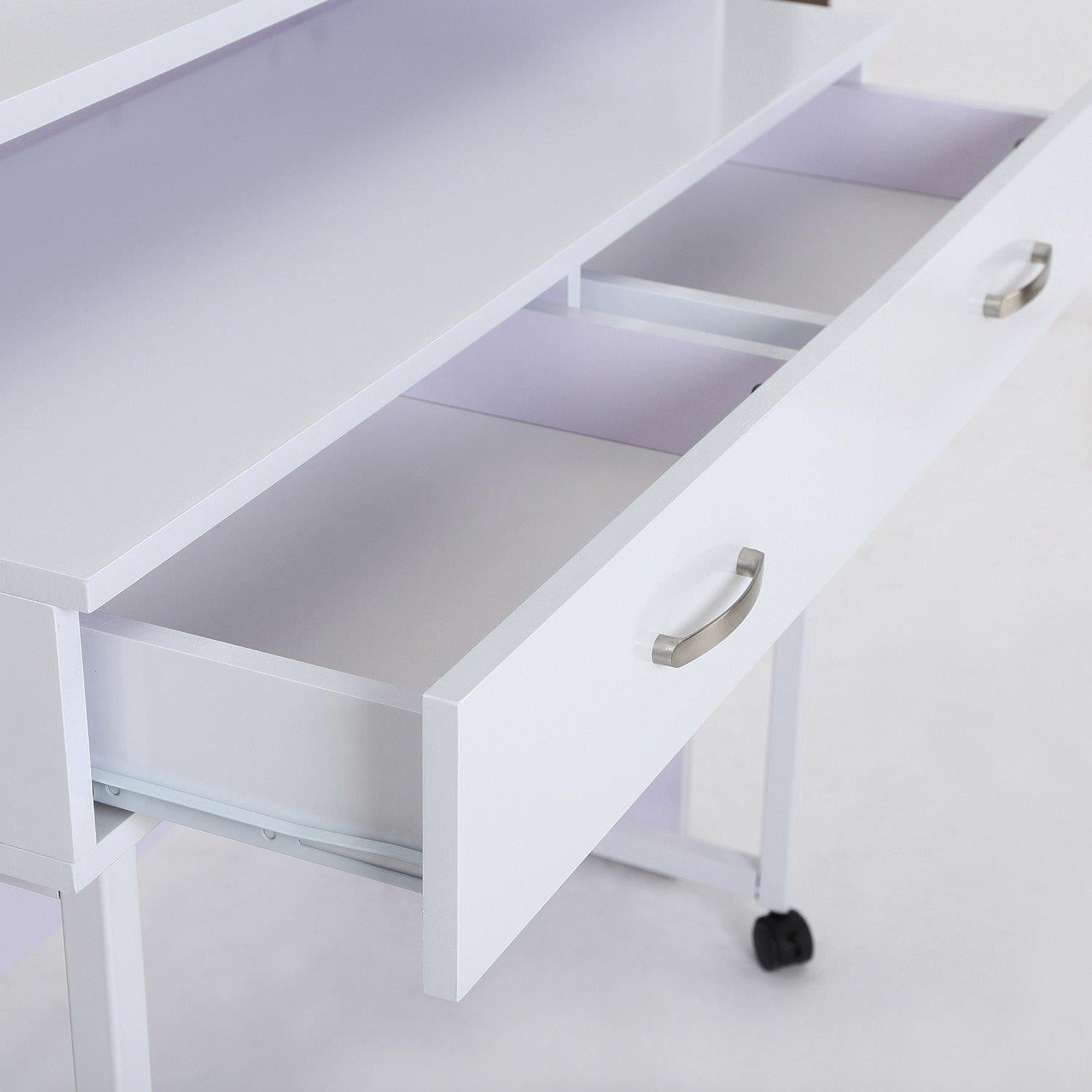 Set de 2 Escritorios BENGALA, Dimensiones 100x36x88 cm y 94x34x75 cm, en Madera color Blanco
