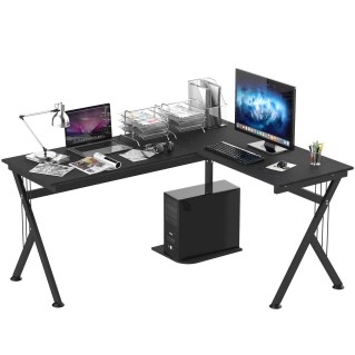 Mesa de ordenador ALASKA en madera color negro y dimensiones 155x130x76cm 2