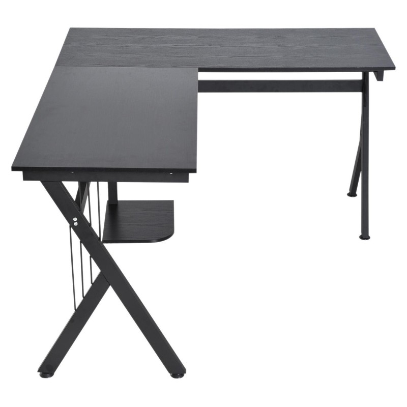 Mesa de ordenador ALASKA en madera color negro y dimensiones 155x130x76cm