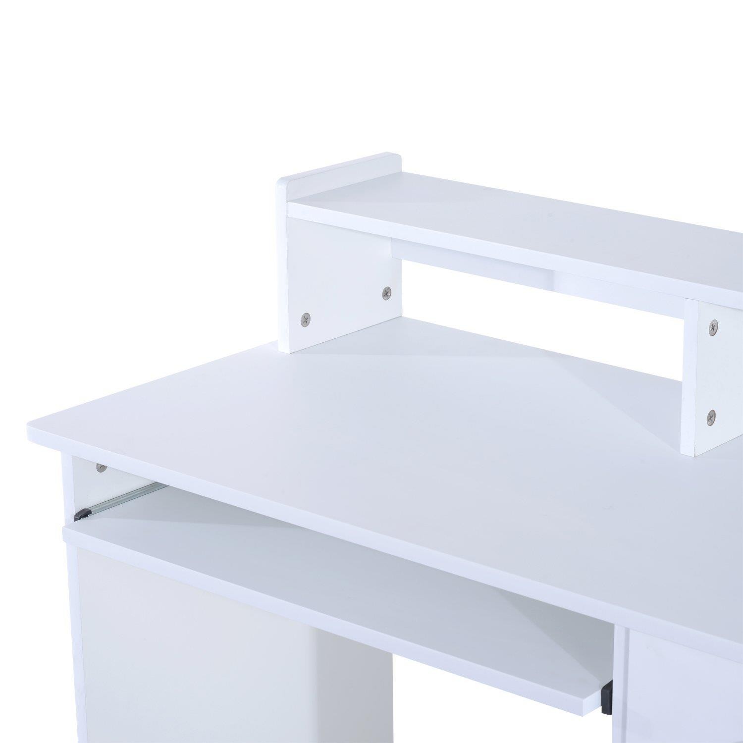 Mesa para ordenador ADEN, con Bandeja para Teclado, Dimensiones 106x50x93,5 cm, en Madera color Negro
