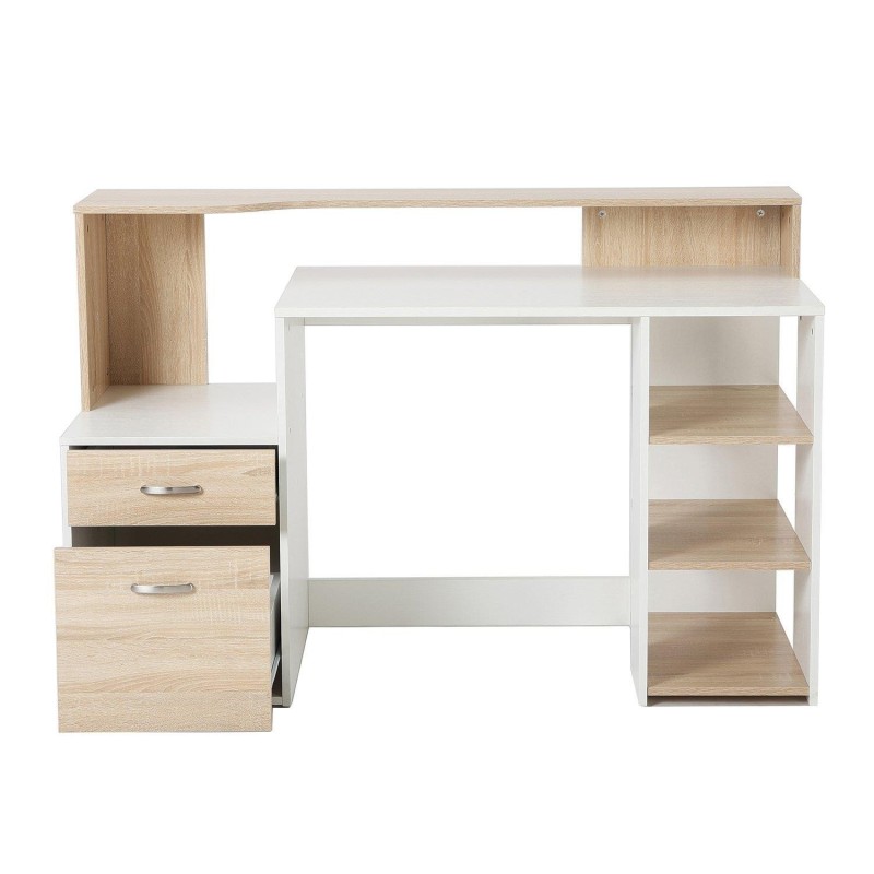 Mesa de ordenador BOTINA en madera color blanco y negro