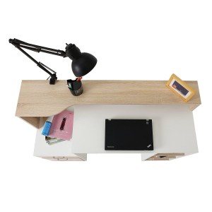 Mesa de ordenador BOTINA en madera color blanco y negro