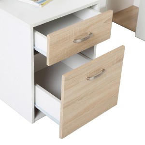 Mesa de ordenador BOTINA en madera color blanco y negro