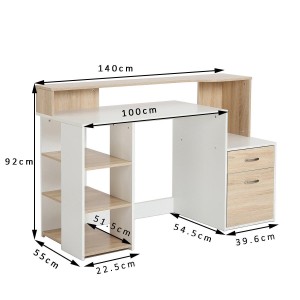 Mesa de ordenador BOTINA en madera color blanco y negro