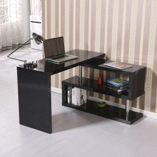 Mesa de ordenador LOREN en madera color negro 2