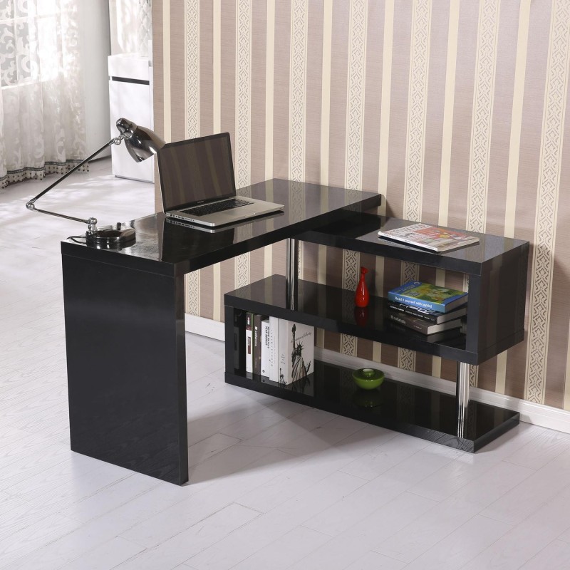 Mesa de ordenador LOREN en madera color negro