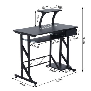 Mesa de ordenador ARNOLD en madera color negro