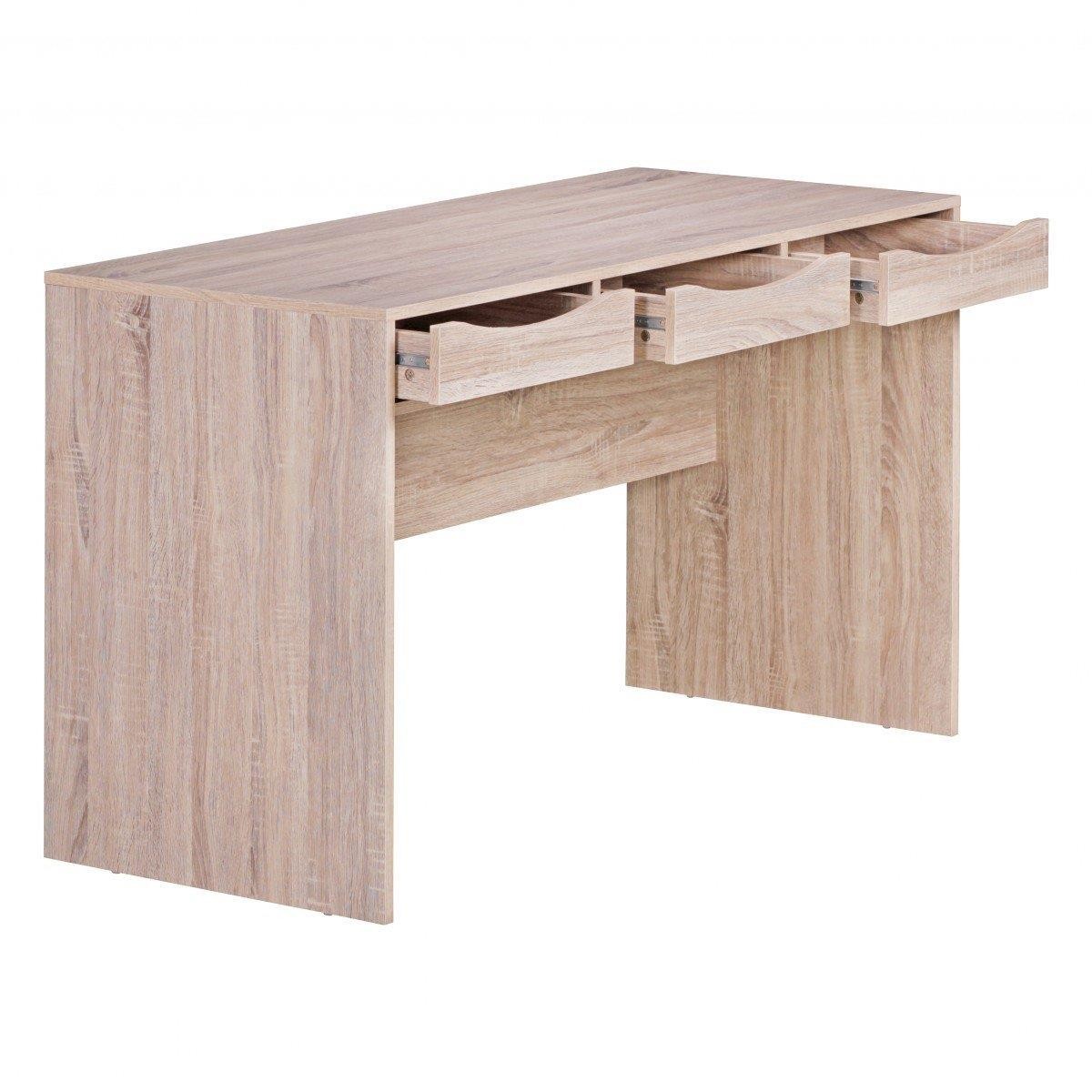 Mesa de Ordenador ABEL, Dimensiones 120x55x75 cm, en Madera color Roble