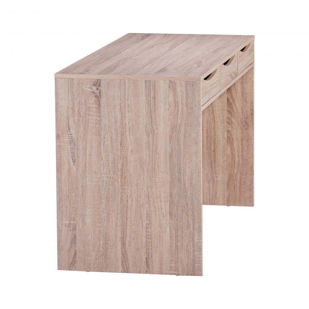 Mesa de Ordenador ABEL, Dimensiones 120x55x75 cm, en Madera color Roble