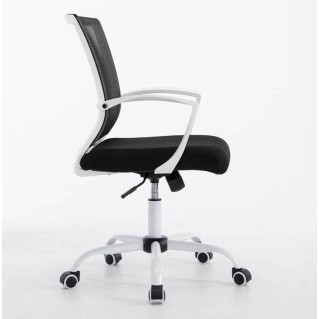 Silla de oficina CUBA WHITE con Soporte Dorsal y Asiento Acolchado, en Negro 2