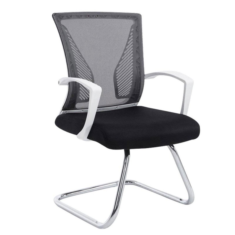 Silla de confidente CUBA V con Soporte Dorsal y Asiento Acolchado, en Negro