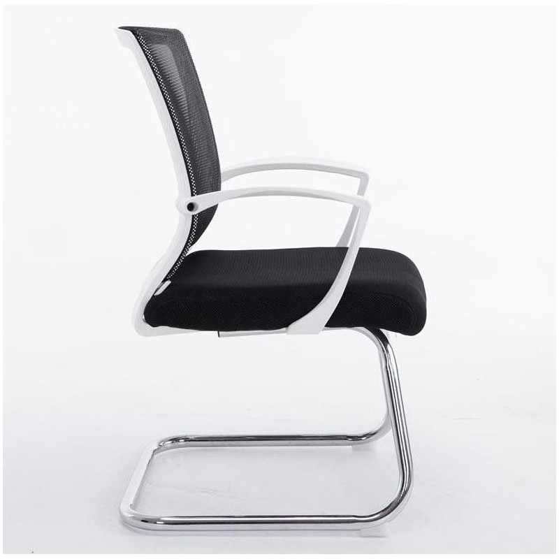 Silla de confidente CUBA V con Soporte Dorsal y Asiento Acolchado, en Negro