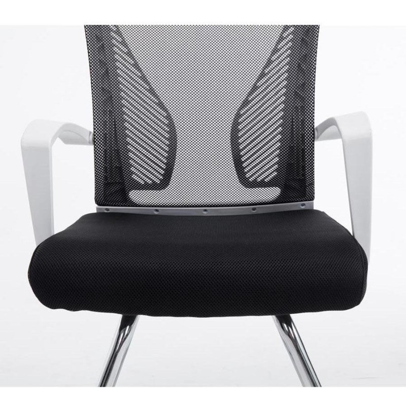 Silla de confidente CUBA V con Soporte Dorsal y Asiento Acolchado, en Negro