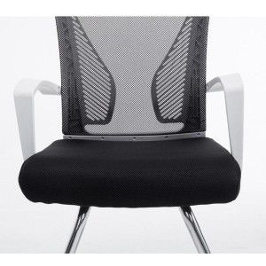 Silla de confidente CUBA V con Soporte Dorsal y Asiento Acolchado, en Negro