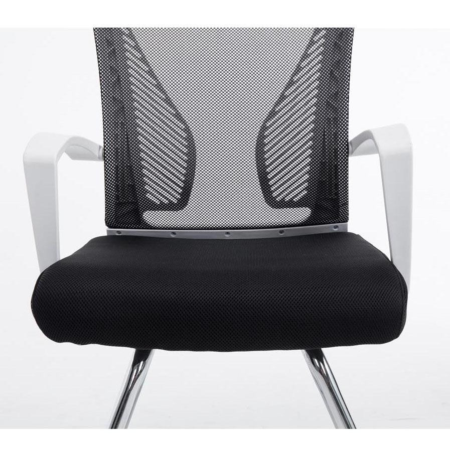 Silla de Confidente CUBA V, Estructura Metálica, en Malla Transpirable Color Negro