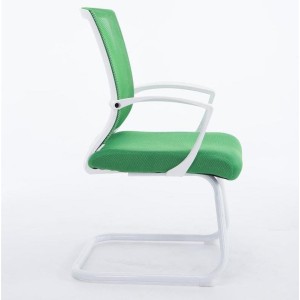 Silla de confidente CUBA WHITE V con Soporte Dorsal y Asiento Acolchado, en Negro