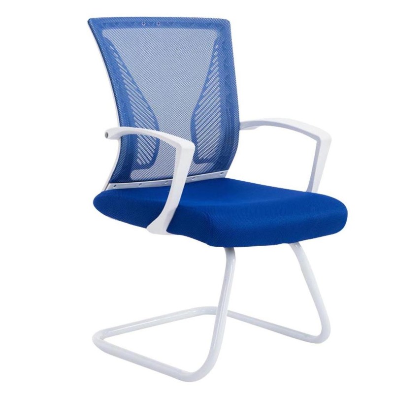 Silla de confidente CUBA WHITE V con Soporte Dorsal y Asiento Acolchado, en Negro