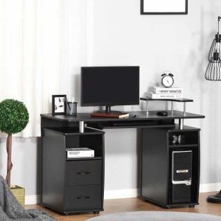 Mesa de ordenador GRISO en madera color negro