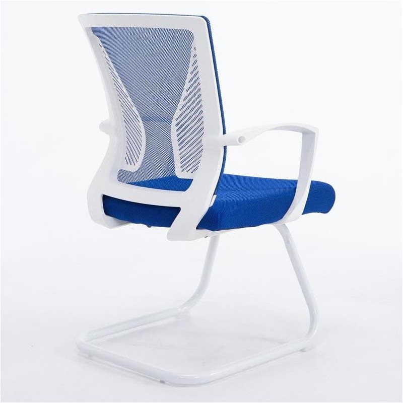 Silla de confidente CUBA WHITE V con Soporte Dorsal y Asiento Acolchado, en Negro
