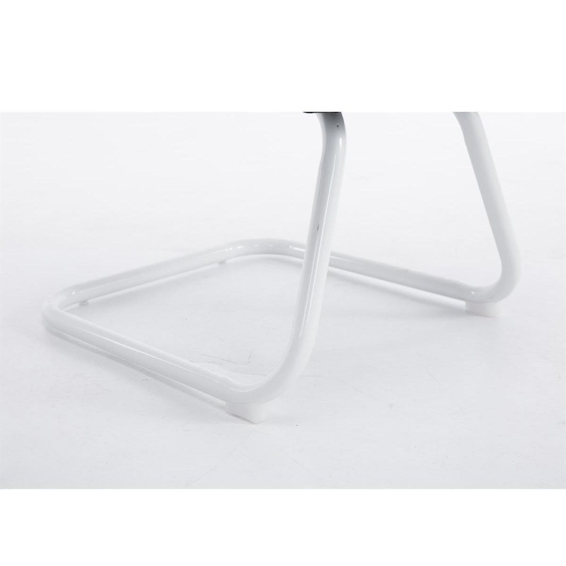 Silla de confidente CUBA WHITE V con Soporte Dorsal y Asiento Acolchado, en Negro