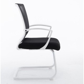 Silla de confidente CUBA WHITE V con Soporte Dorsal y Asiento Acolchado, en Negro 2
