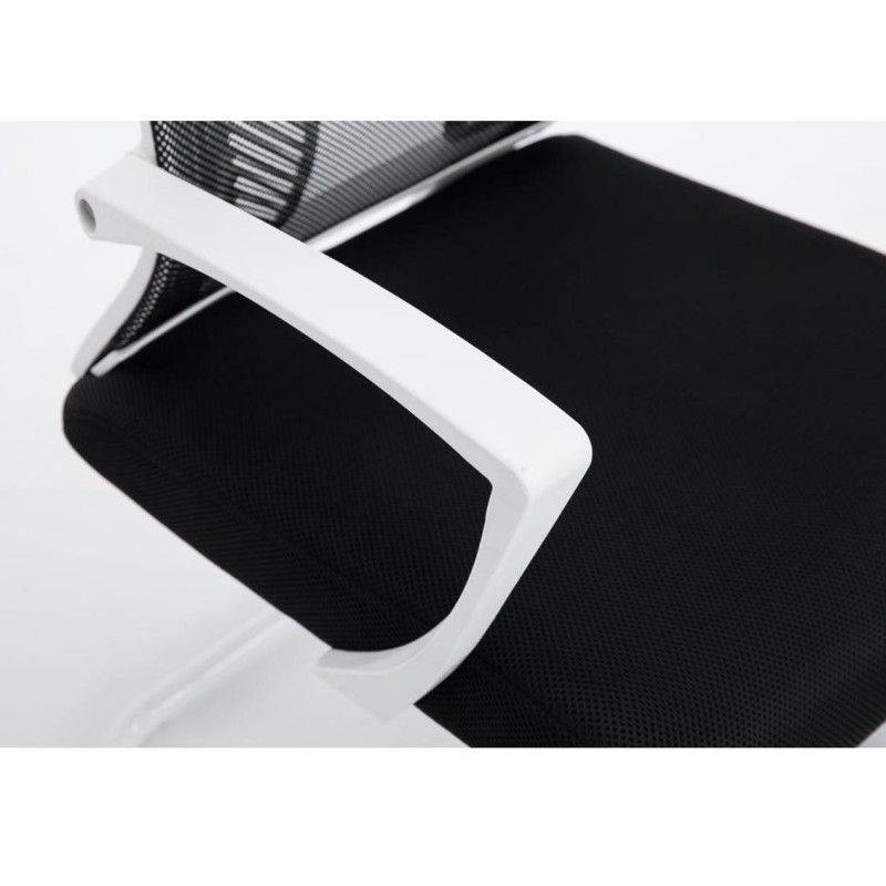 Silla de confidente CUBA WHITE V con Soporte Dorsal y Asiento Acolchado, en Negro