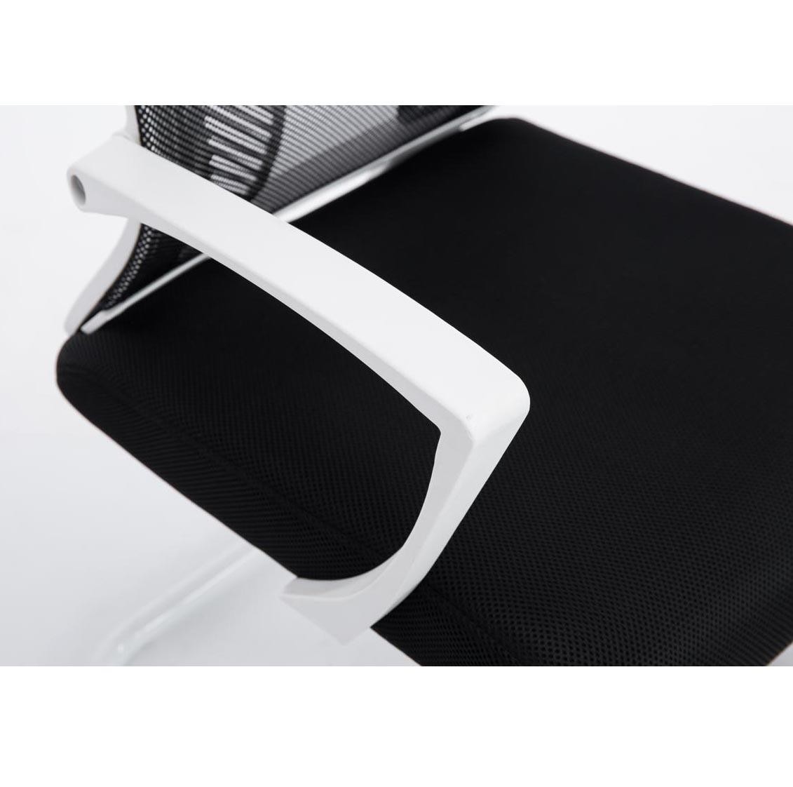 Silla de Confidente CUBA WHITE V, Estructura Metálica, en Malla Transpirable Color Negro