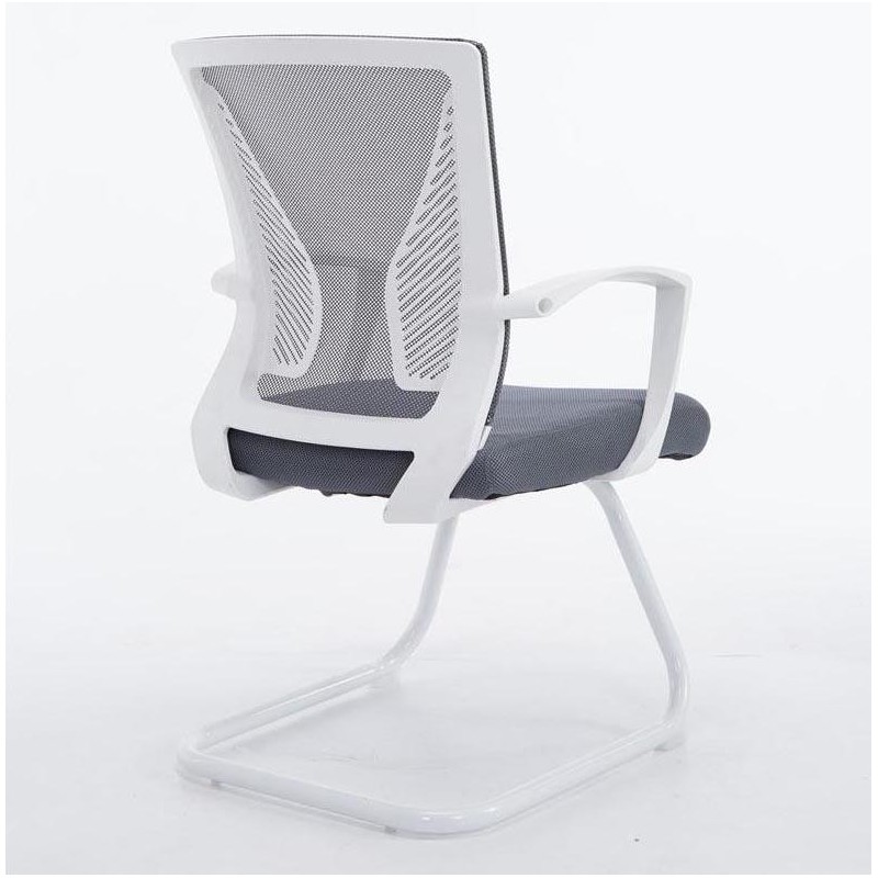 Silla de confidente CUBA WHITE V con Soporte Dorsal y Asiento Acolchado, en Negro
