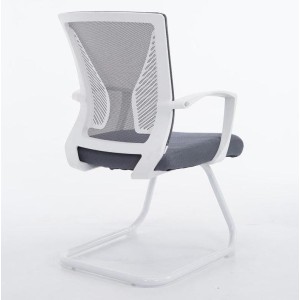 Silla de confidente CUBA WHITE V con Soporte Dorsal y Asiento Acolchado, en Negro