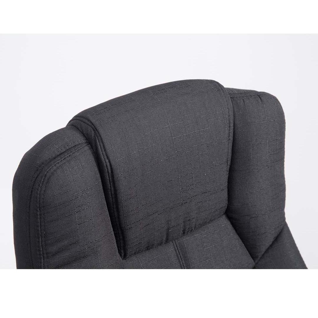 Sillón de oficina KANSAS TELA, resistente hasta 150kg!! Gran calidad, fabricado en acero, en Negro
