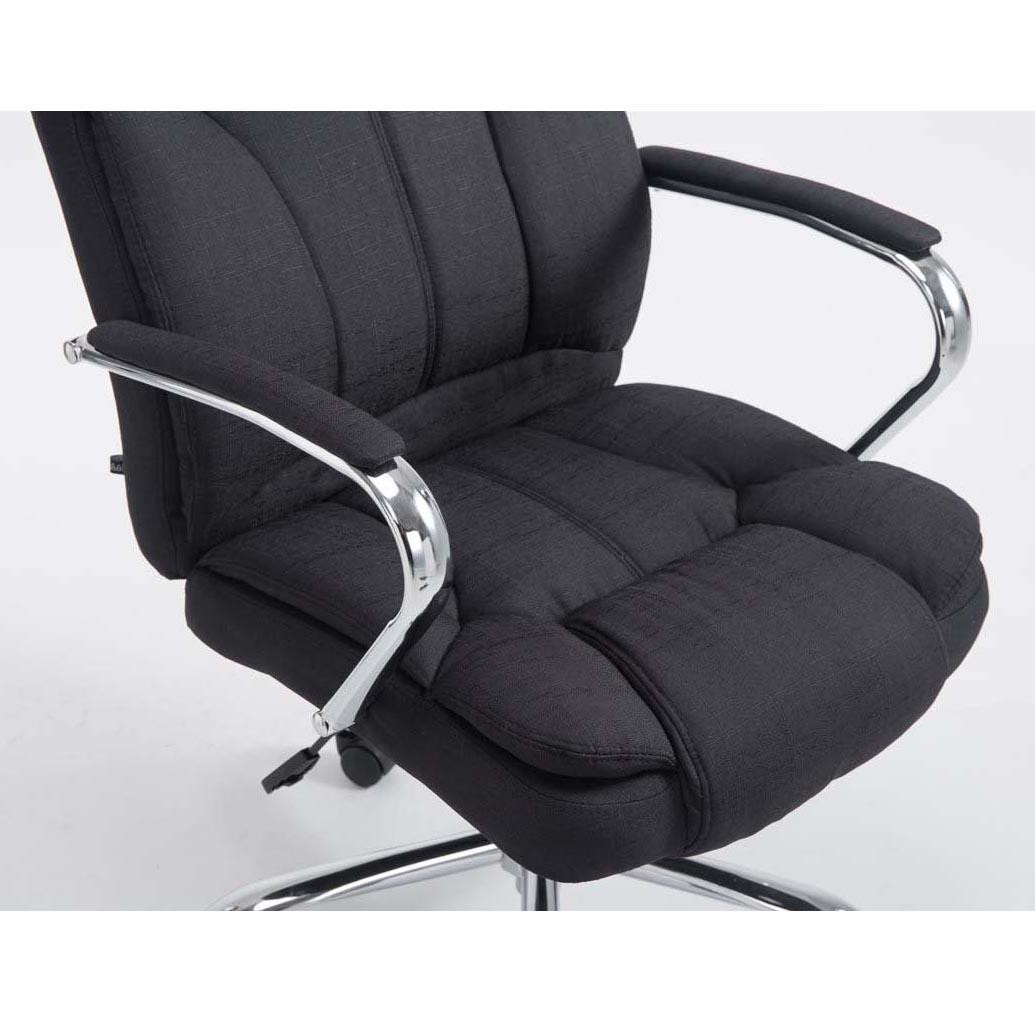 Sillón de oficina KANSAS TELA, resistente hasta 150kg!! Gran calidad, fabricado en acero, en Negro