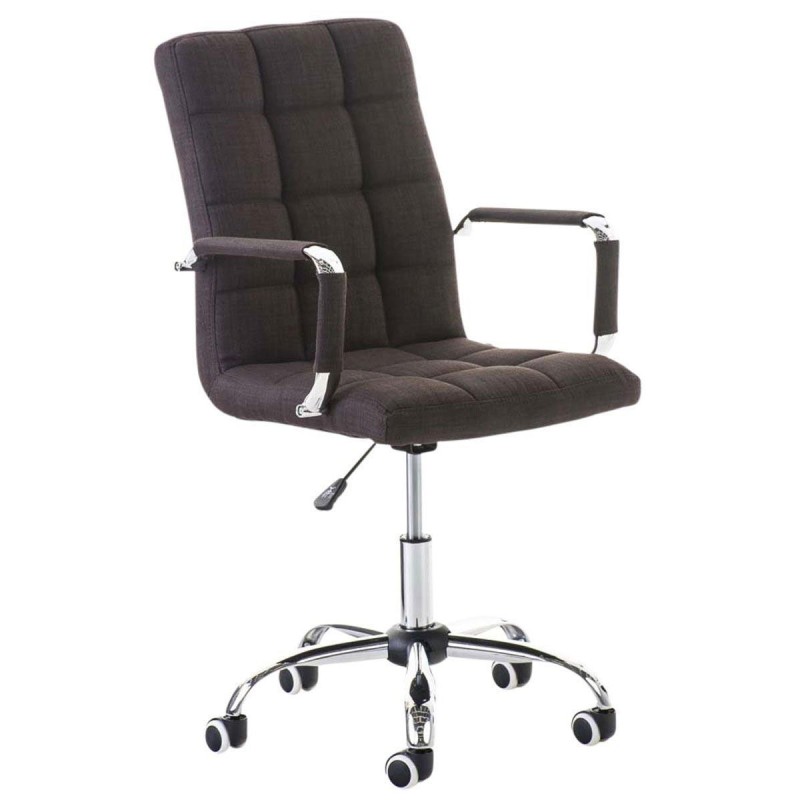 Sillón de oficina BRISTOL TELA, reposabrazos metálicos, color Negro