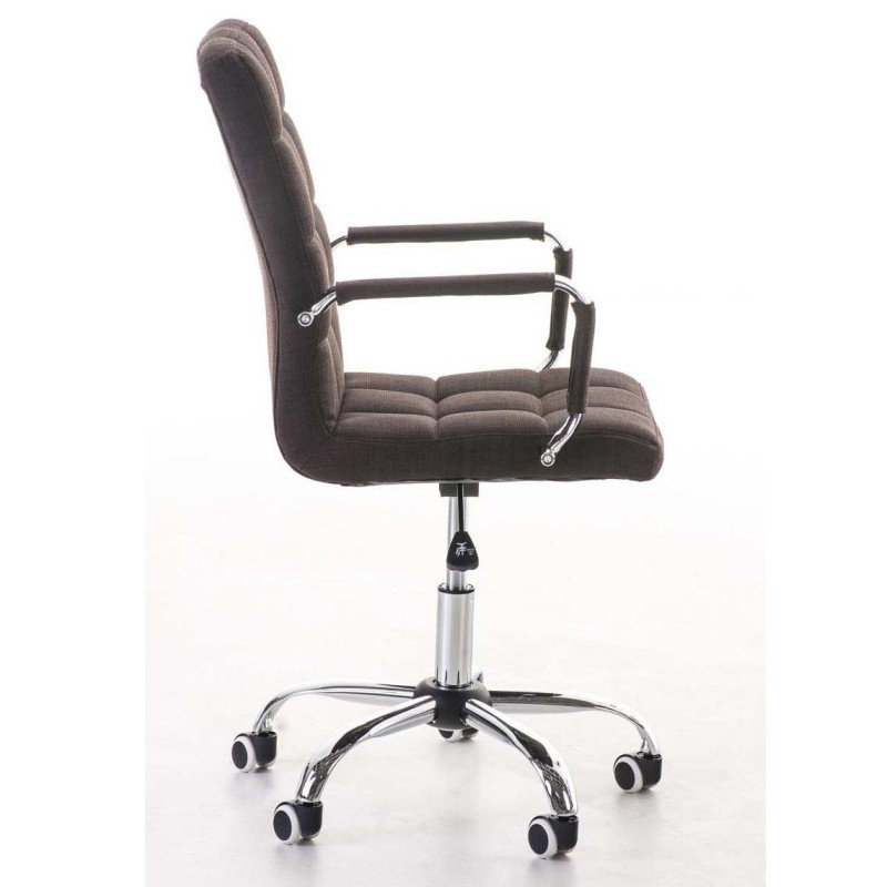 Sillón de oficina BRISTOL TELA, reposabrazos metálicos, color Negro