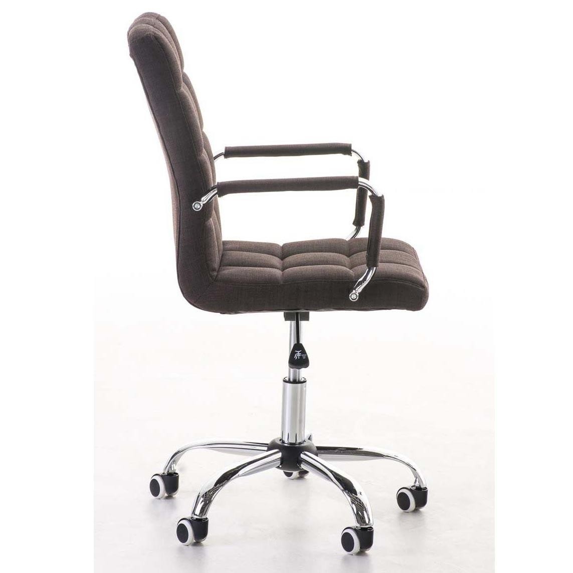 Sillón de oficina BRISTOL TELA, estructura y reposabrazos metálicos, en color Negro