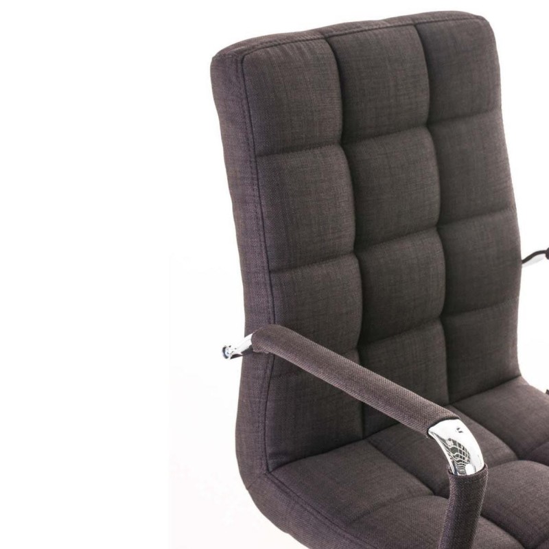 Sillón de oficina BRISTOL TELA, reposabrazos metálicos, color Negro