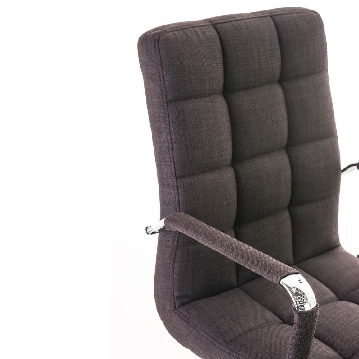 Sillón de oficina BRISTOL TELA, estructura y reposabrazos metálicos, en color Negro