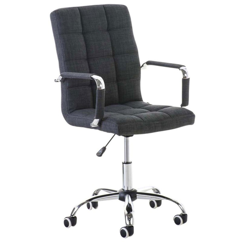 Sillón de oficina BRISTOL TELA, reposabrazos metálicos, color Negro