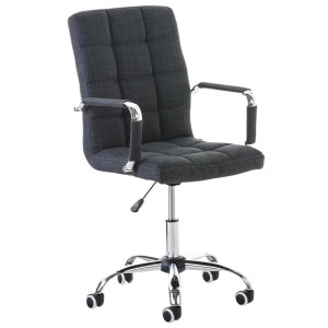 Sillón de oficina BRISTOL TELA, reposabrazos metálicos, color Negro