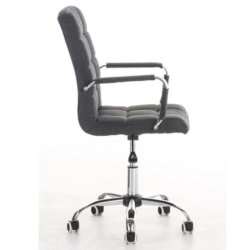 Sillón de oficina BRISTOL TELA, reposabrazos metálicos, color Negro