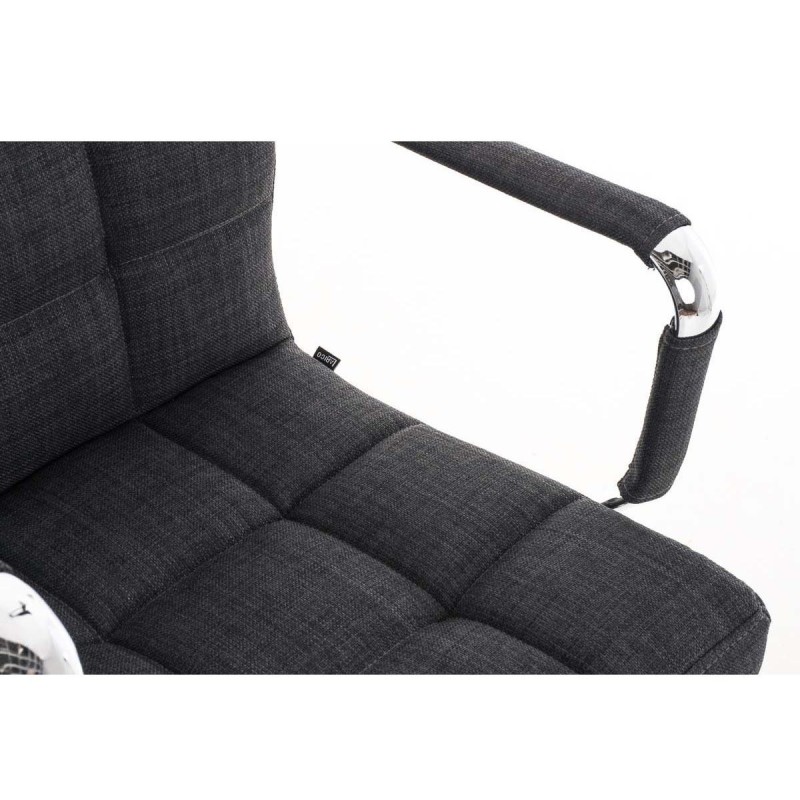 Sillón de oficina BRISTOL TELA, reposabrazos metálicos, color Negro