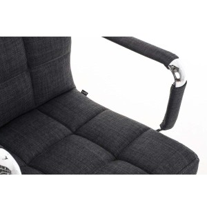 Sillón de oficina BRISTOL TELA, reposabrazos metálicos, color Negro