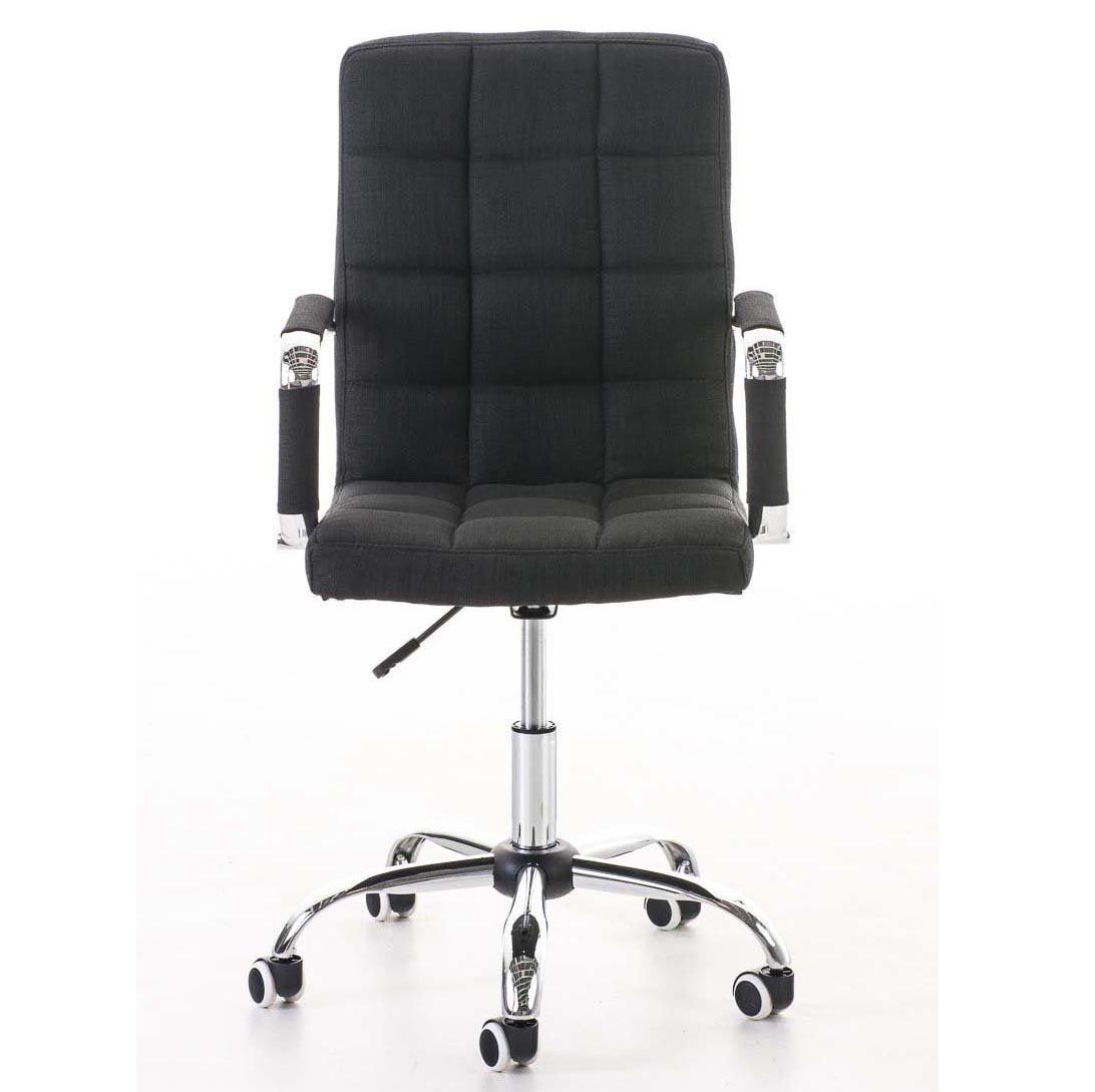 Sillón de oficina BRISTOL TELA, estructura y reposabrazos metálicos, en color Negro