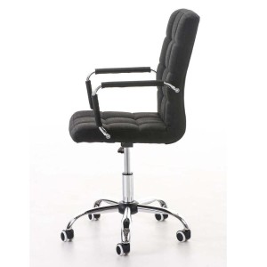 Sillón de oficina BRISTOL TELA, reposabrazos metálicos, color Negro