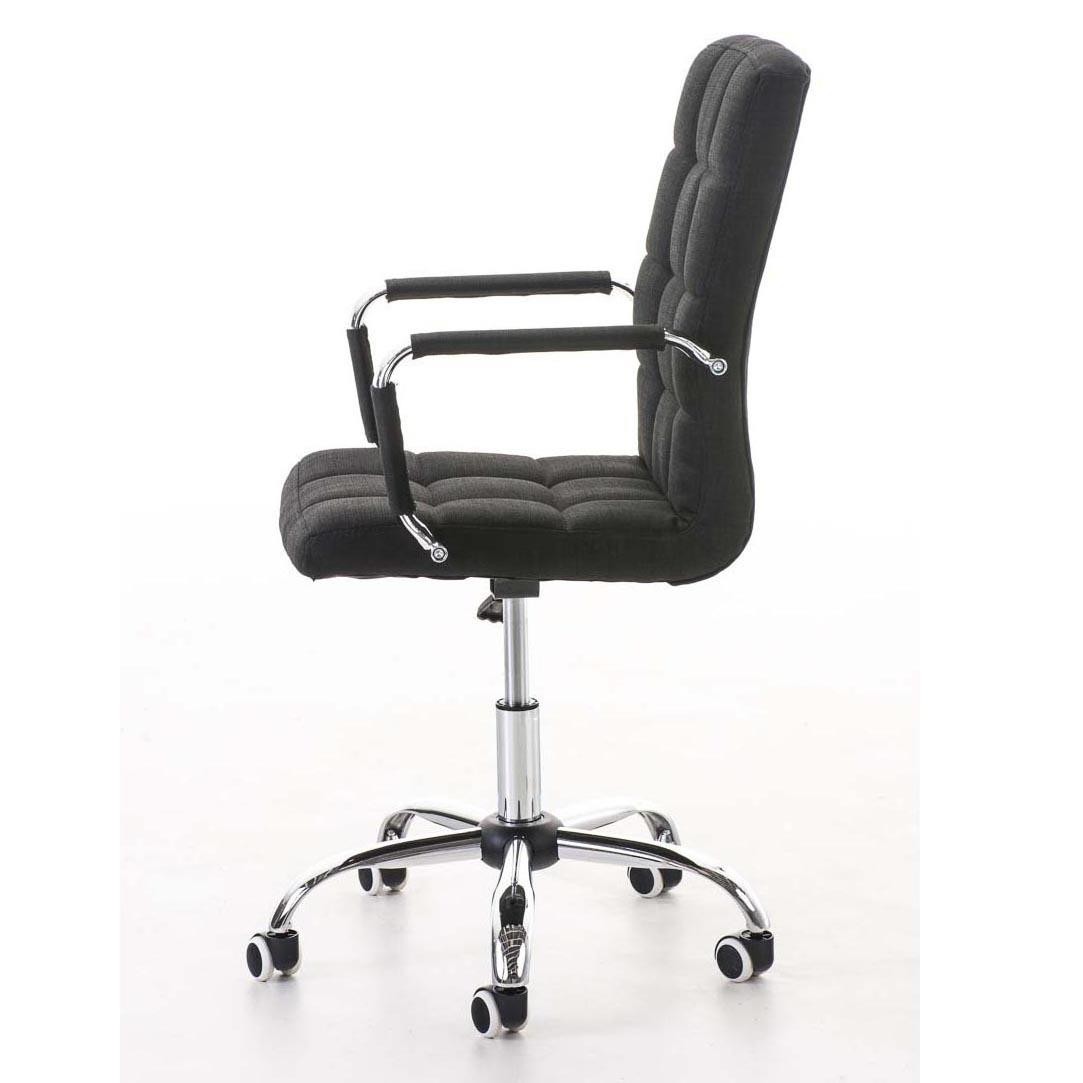 Sillón de oficina BRISTOL TELA, estructura y reposabrazos metálicos, en color Negro