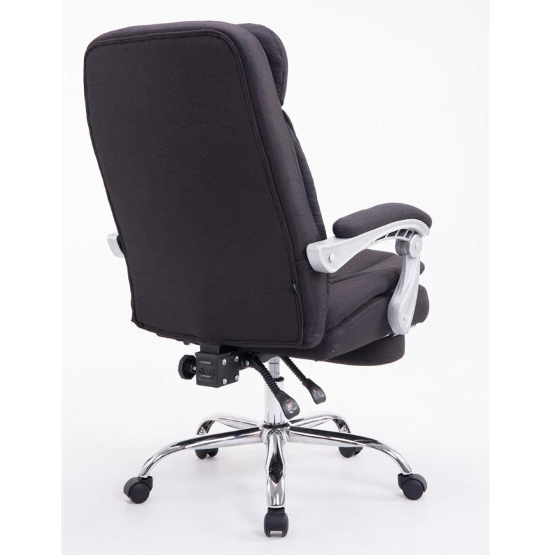 Sillón de Oficina AUSTIN, reclinable en varias posiciones y con reposapiés extensible en tela color negro